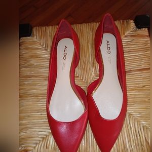 Aldo flats red leather